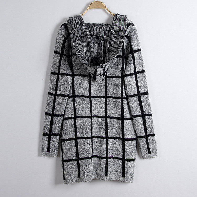 Fashion Print Loose Long Hoodie Cardigan