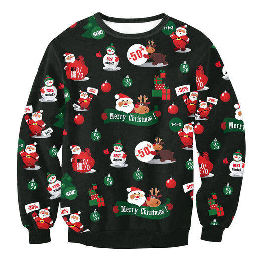 Scoop Colorful Print Women Scoop Christmas Party Sweatshirt