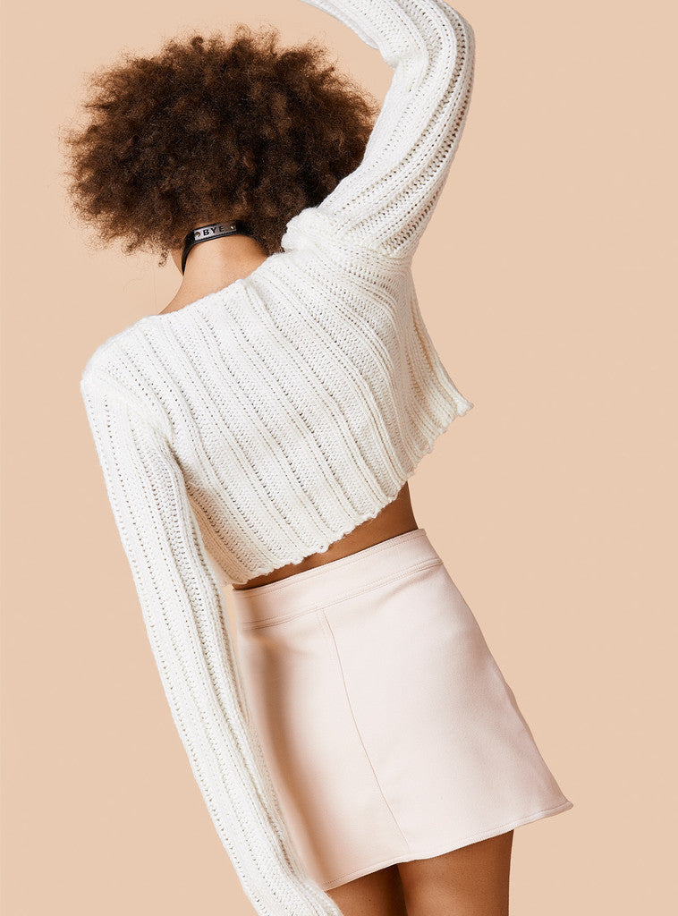 Sexy Long Sleeve Ribbed Crop Top Sweater