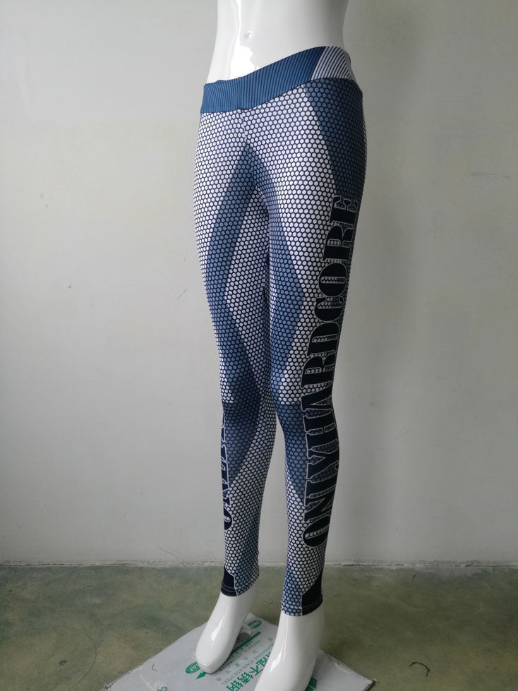Low Waist Sports Style Print Women's Long Leggings