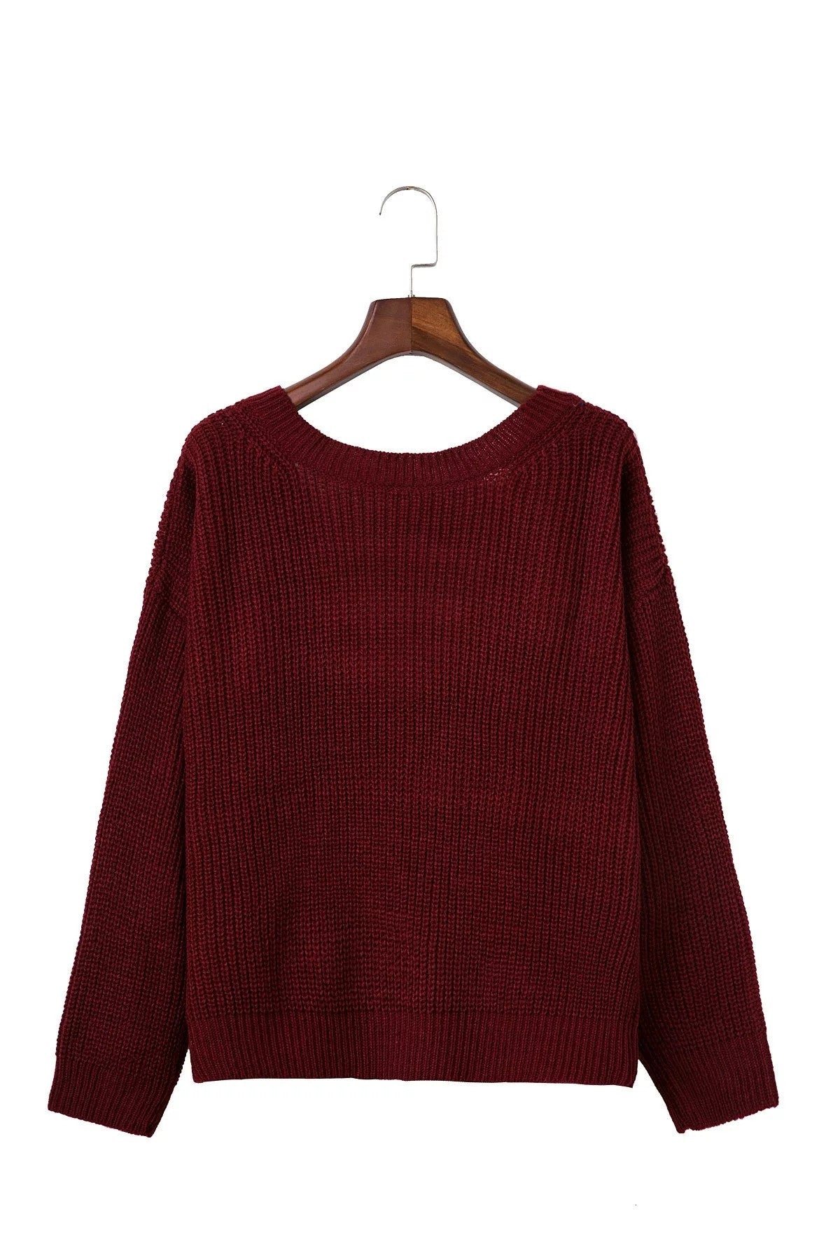 Sexy Deep V Neck Knitting Sweater