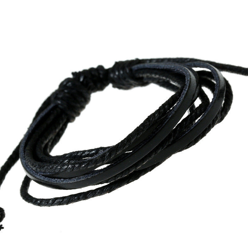 Leisure Hand Woven Leather Bracelet