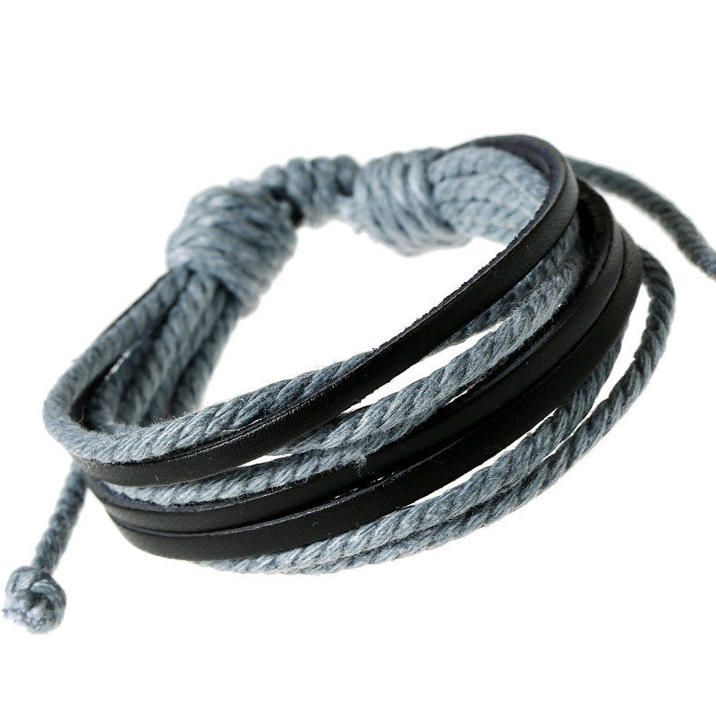 Leisure Hand Woven Leather Bracelet