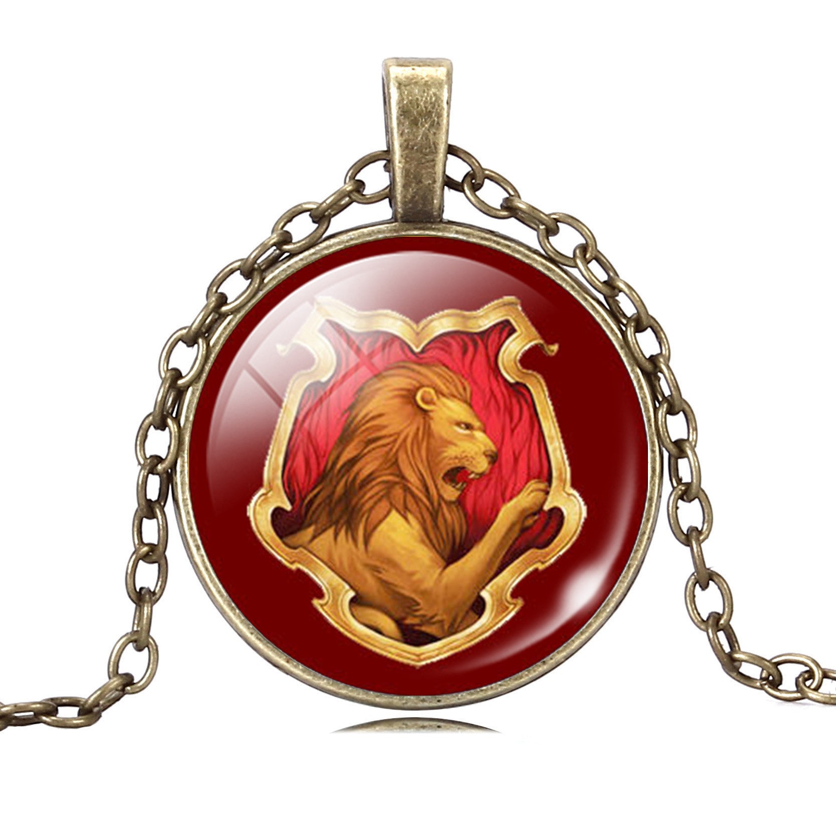 Harry Potter Time Gemstone Bronze Glass Pendant Necklace