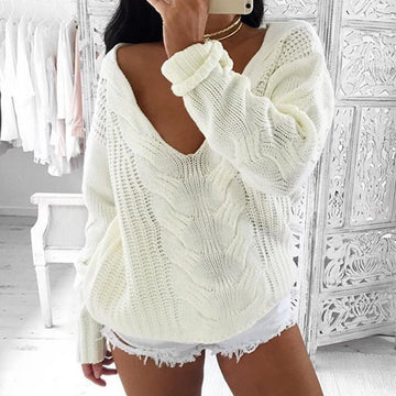 Bubble Hollow Out Long-Sleeved Sweater