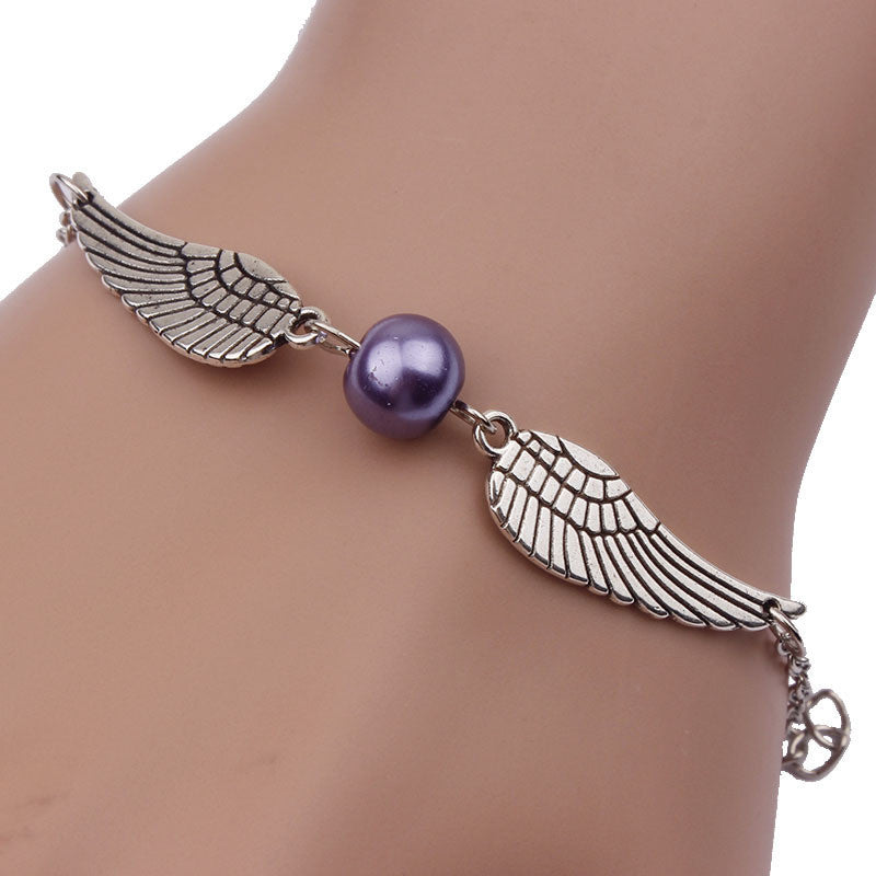 Creative Harry Potter Wings And Pearl Bracelet