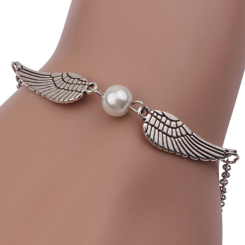 Creative Harry Potter Wings And Pearl Bracelet