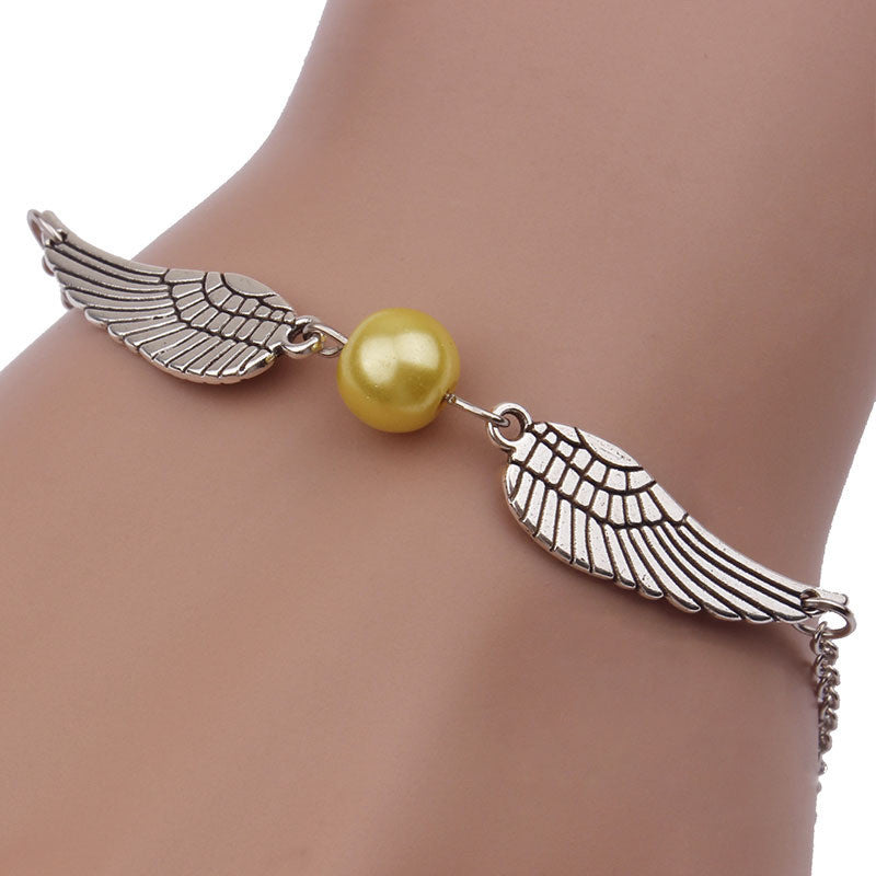 Creative Harry Potter Wings And Pearl Bracelet