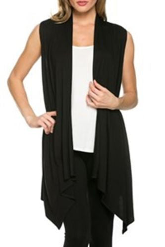 Simple Fashion Sleevelss Long Cardigan
