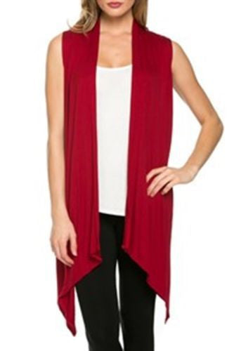 Simple Fashion Sleevelss Long Cardigan