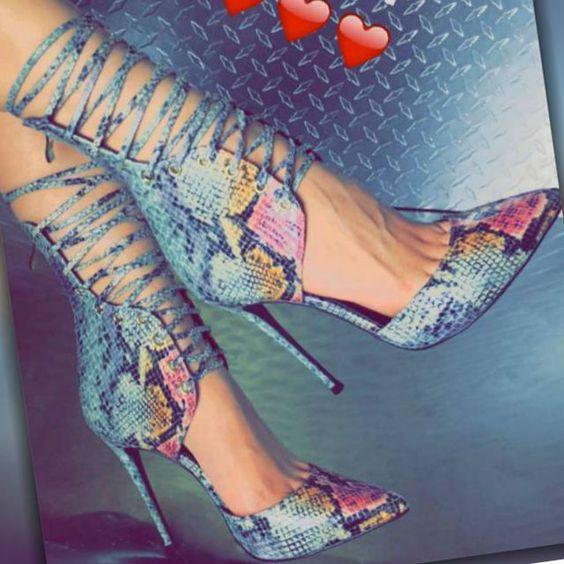 Pointed Tope Lace Up Ankle Wrap Stiletto High Heels