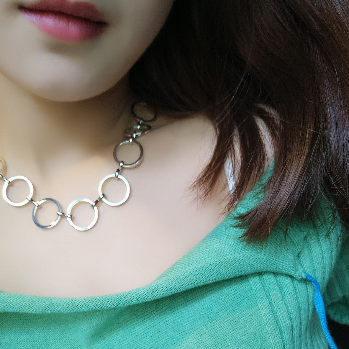 Beautiful Geometric Copper Ring Necklace