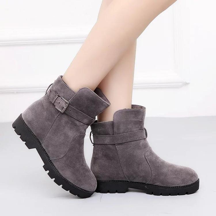 Suede Fashion Belt Buckle Short Canister Boots