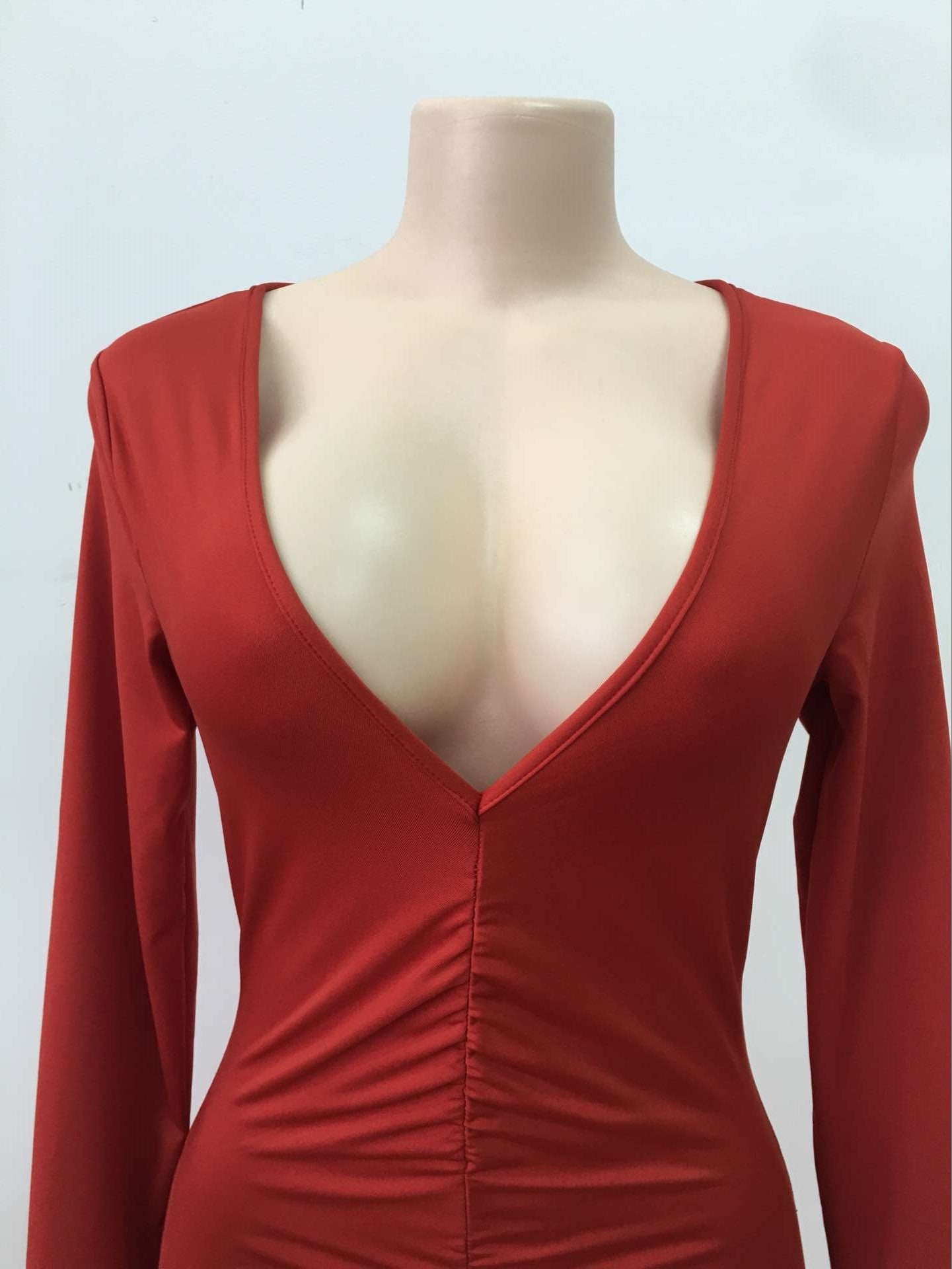 Sexy Long-Sleeved Drape Split Club Short Bodycon Dress