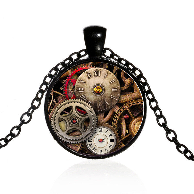 Punk Style Time Gem Sweater Chain Necklace