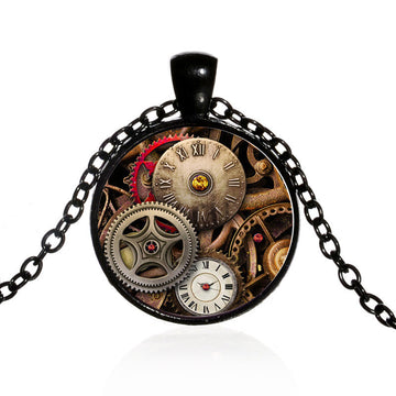 Punk Style Time Gem Sweater Chain Necklace