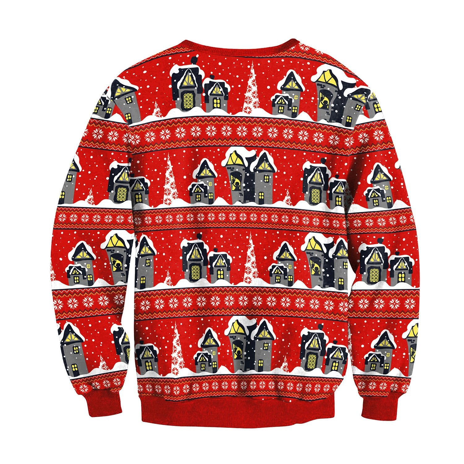 Cartoon Print Women Loose Scoop Christmas Party Sweatshirt