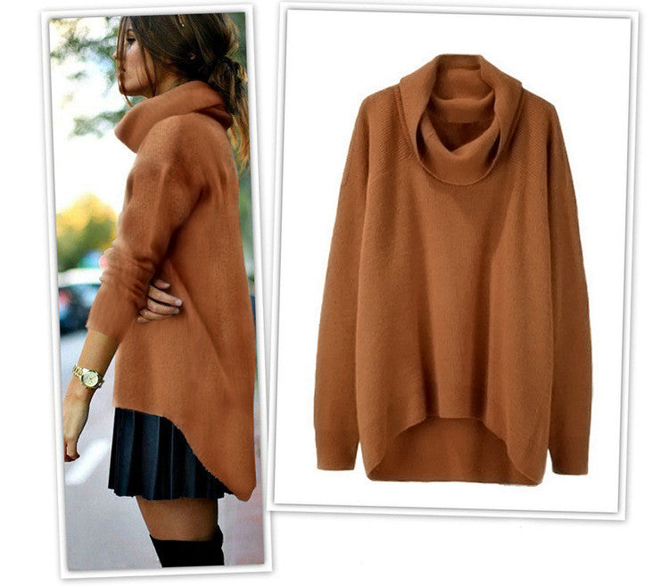 Fashion Irregular Turtleneck Sweater