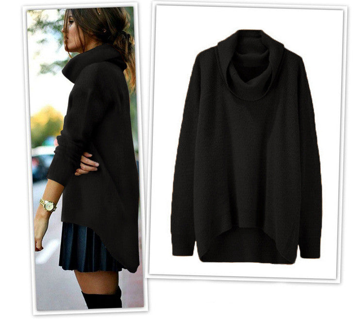 Fashion Irregular Turtleneck Sweater