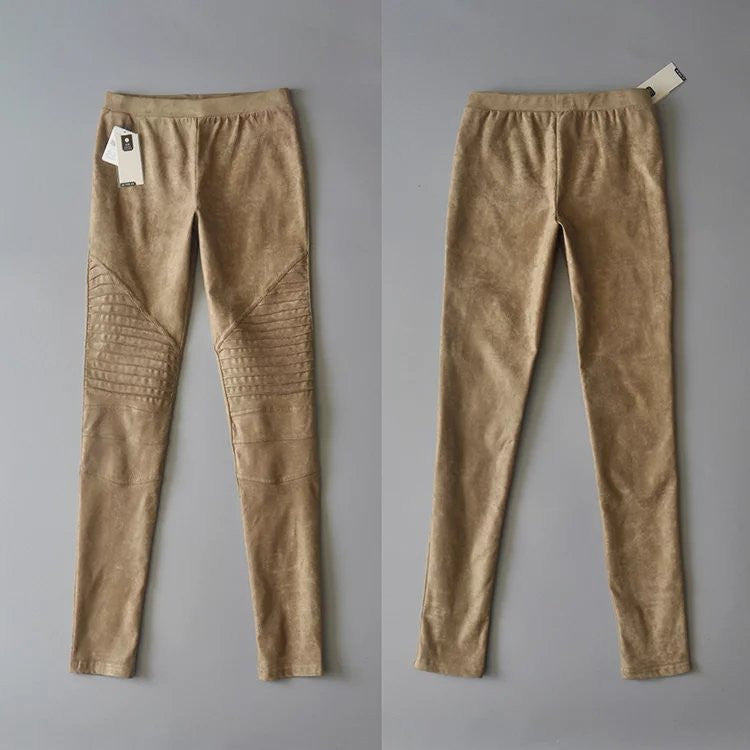 Low Waist Subtle Ruffle Elastic Pencil Pants