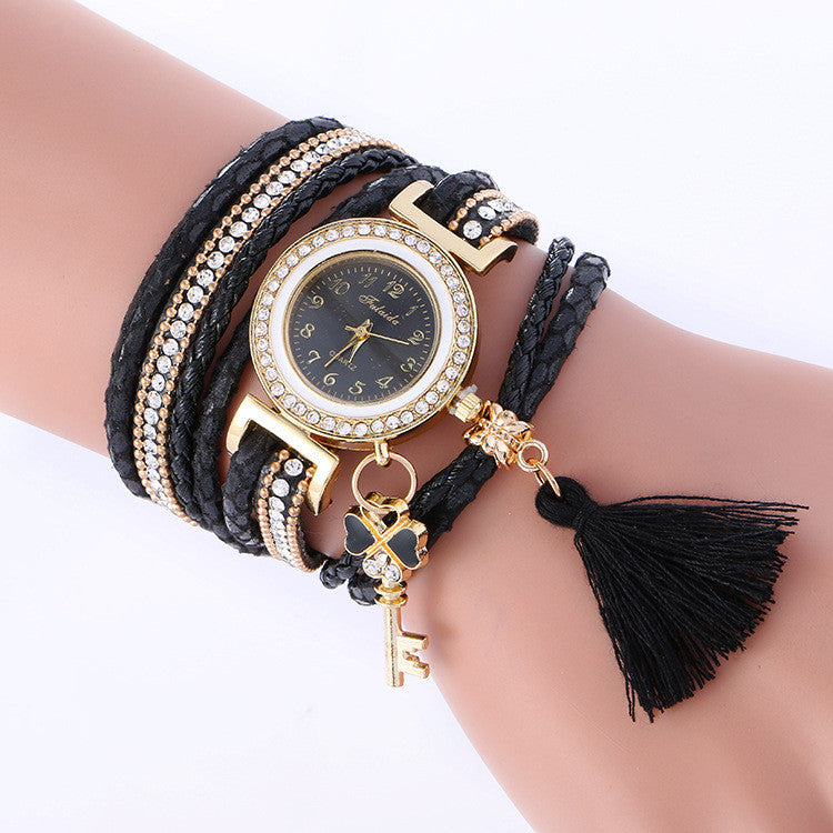 Key Tassel Multilayer Woven Watch