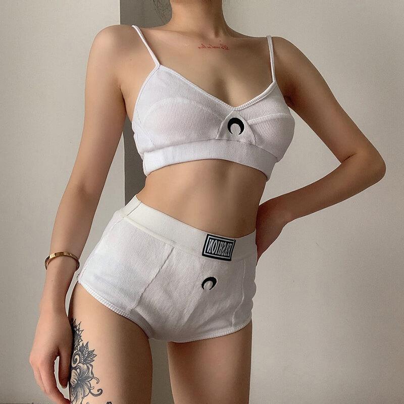 Party Spaghetti Strap Print High Waist Bodycon Two Pieces Set