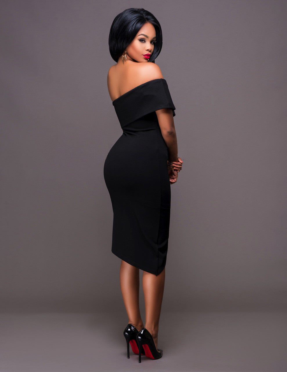 Irregular One Shoulder Strapless Bodycon Dress
