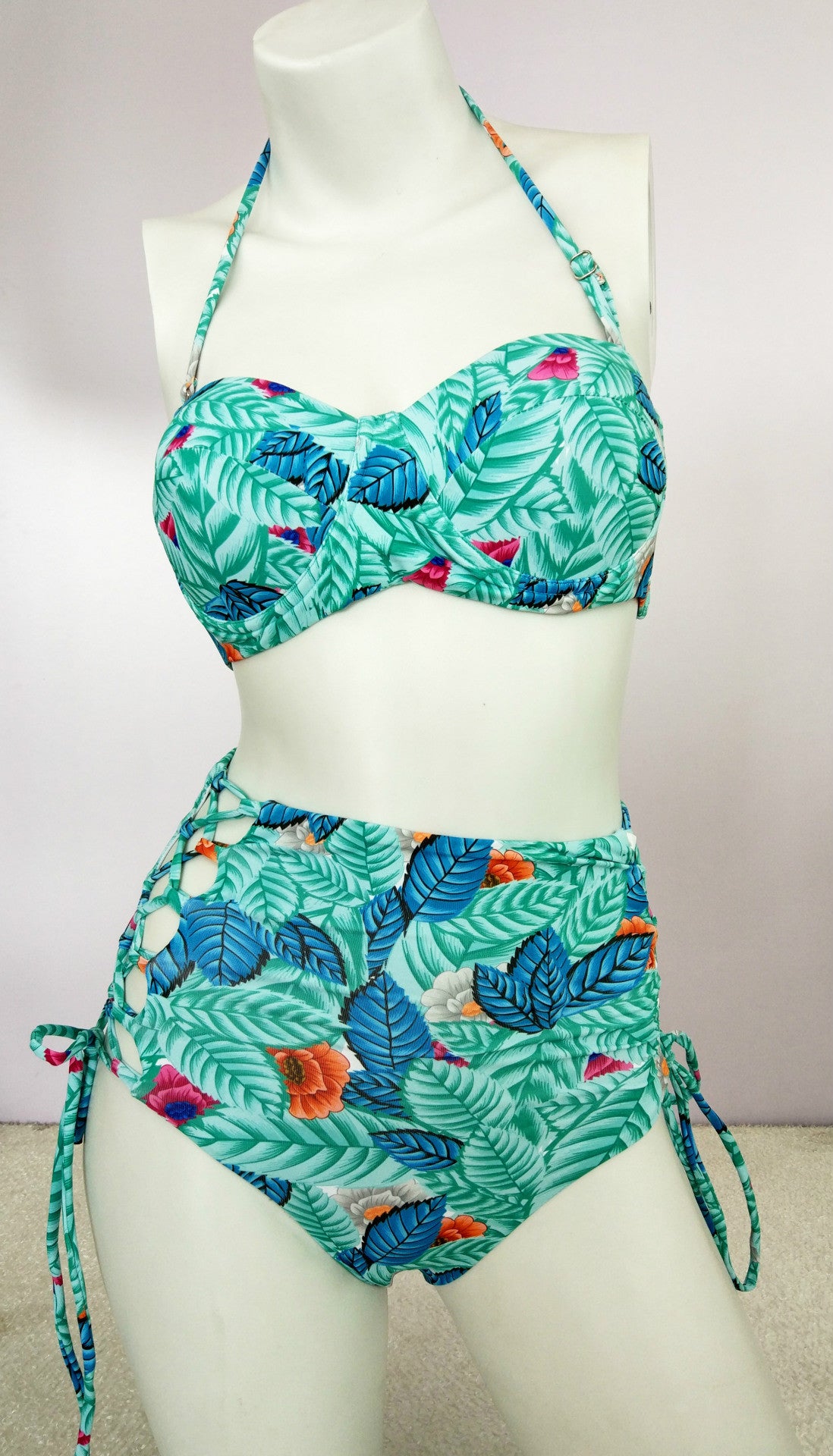 Sexy Strapless Floral Print Two Pieces Set Bikini