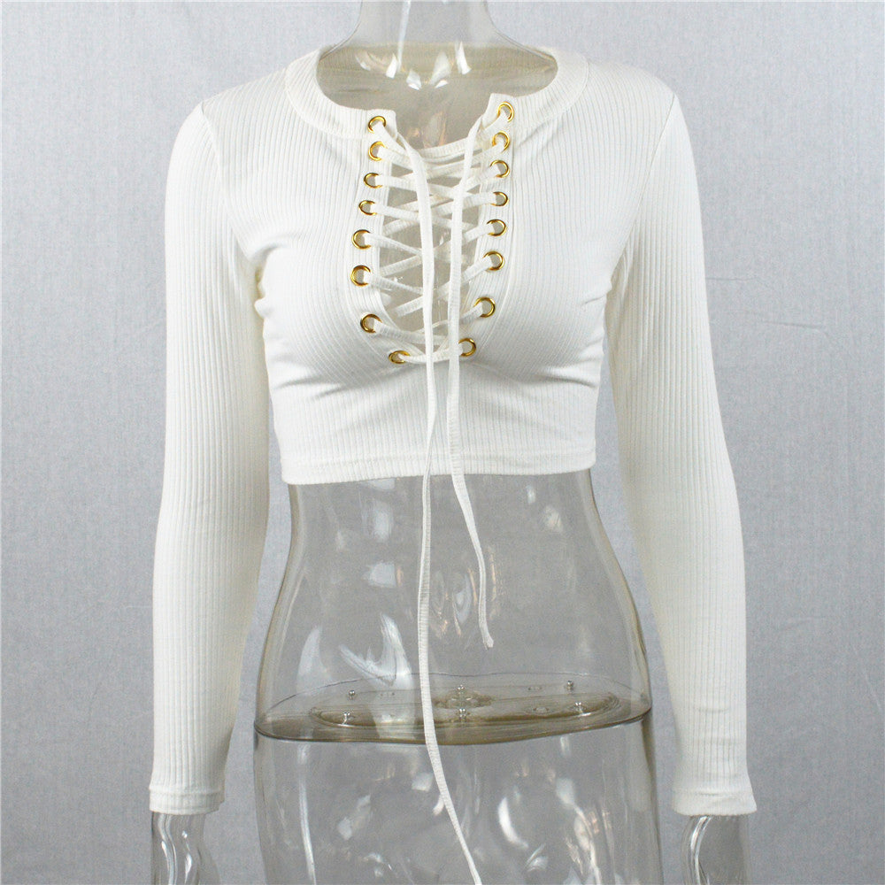 Sexy Hollow Out Straps Short Crop Tops Clubwear Top