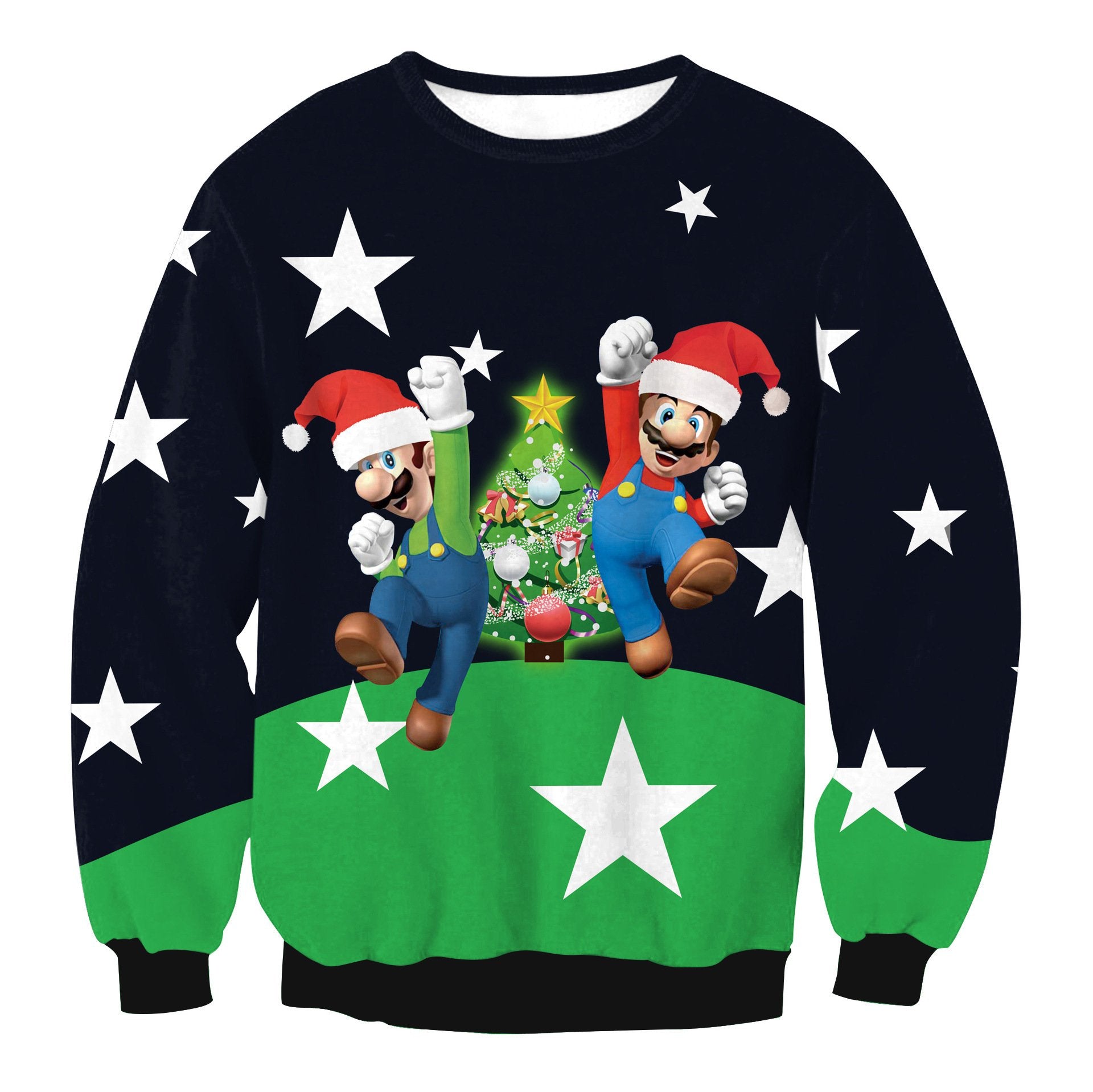 Scoop Santa Claus Print Women Christmas Sweatshirt