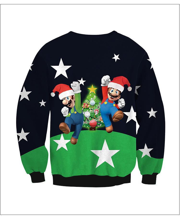 Scoop Santa Claus Print Women Christmas Sweatshirt