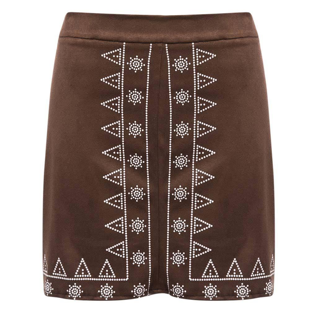 Bohemian Style Print High Waist Bodycon Mini Skirt