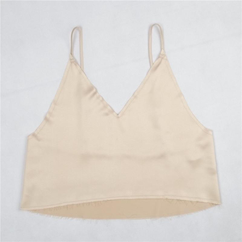 Pure Color Spaghetti Strap Backless Loose Tank Top