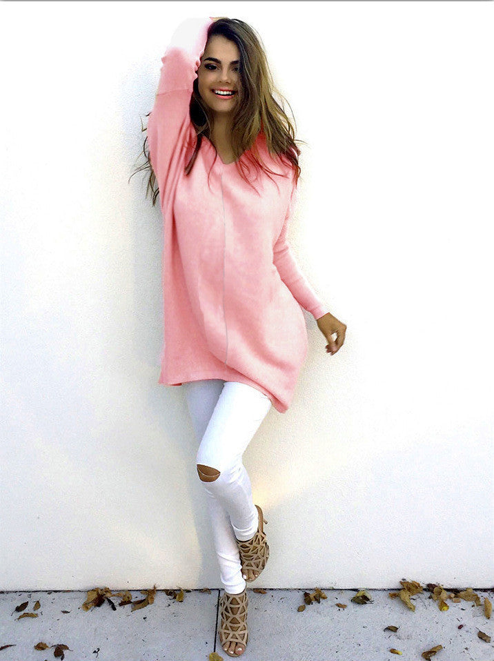 Fashion V-Neck Long-Sleeve Sweater