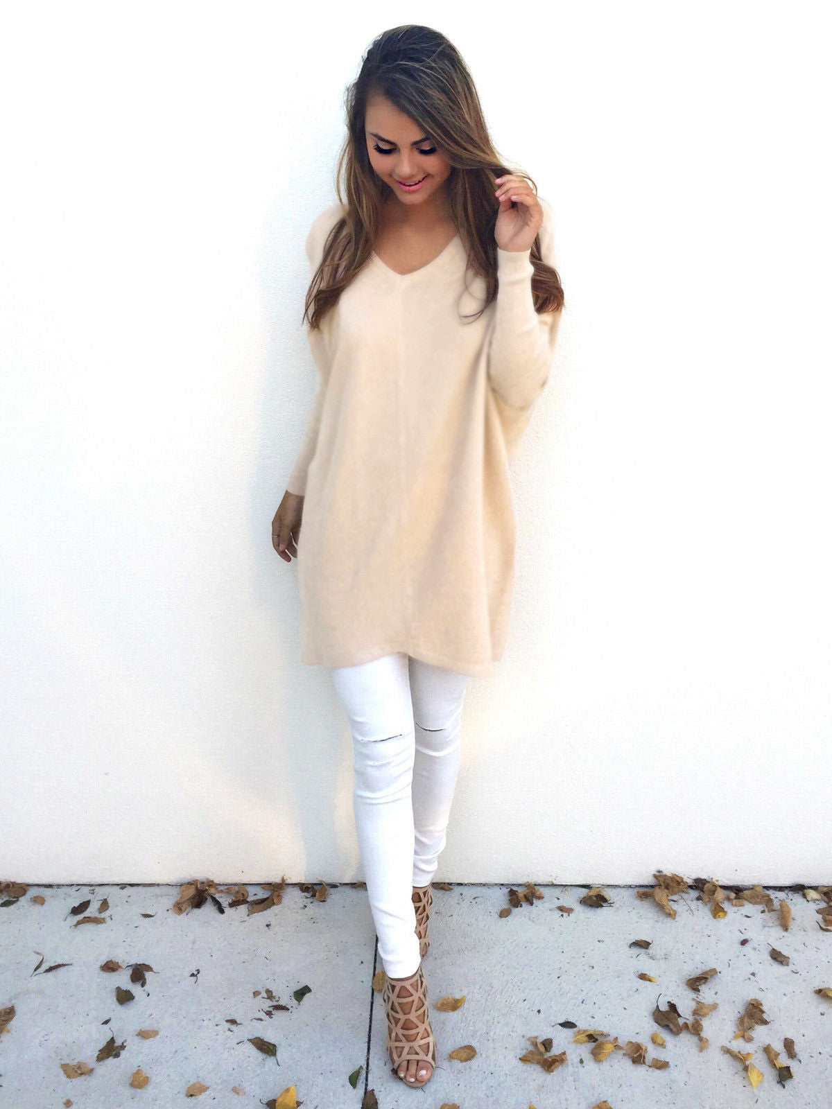 Fashion V-Neck Long-Sleeve Sweater