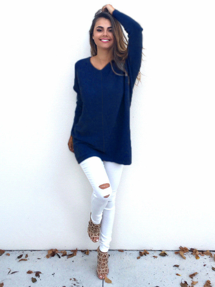 Fashion V-Neck Long-Sleeve Sweater