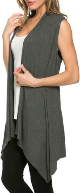 Simple Fashion Sleevelss Long Cardigan