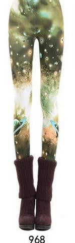 Bodycon Skinny Flower Print Sky Slim Flower Print Sport Leggings