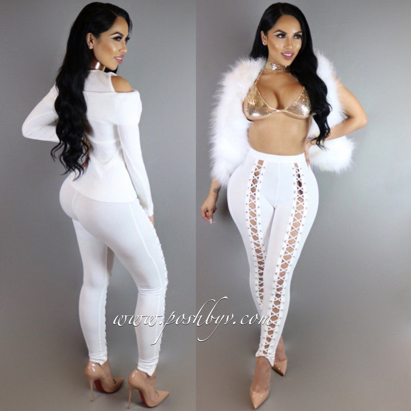 Sports Pure Color Hollow Out Straps Bandage Slim Long Leggings Pants
