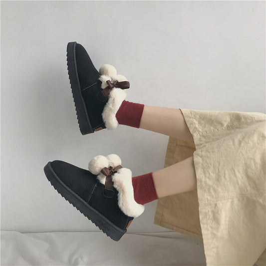 Winter Suede Flat Cute Ankle Boots