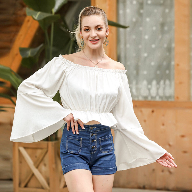 Off Shoulder Flared sleeve top