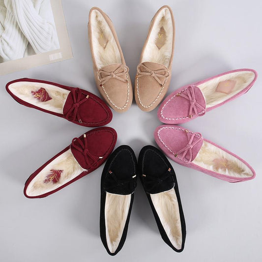 Bow And Velvet Bean Shoes