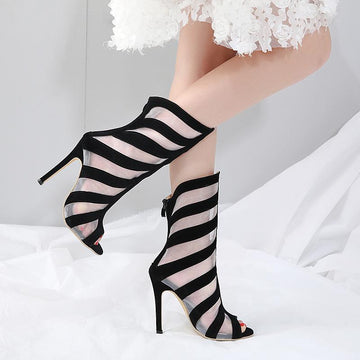 Fashion Hollow Out Silk Screen Sexy Cool Boots