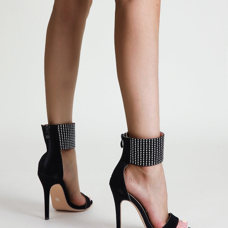 Rhinestone Band High-heeled Sandals Night Club Sexy High-heeled Shoes
