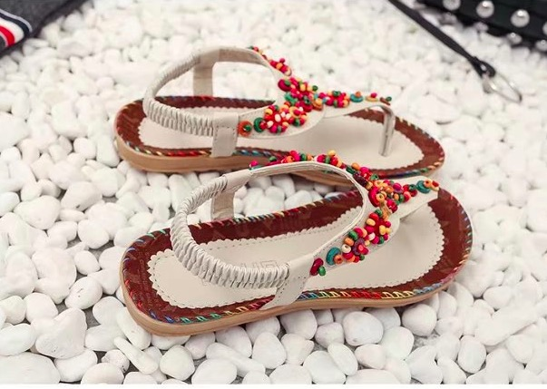 Bohemia Style Color Beaded Thong Sandals