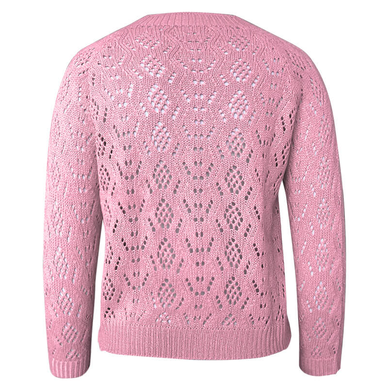 Solid Hollow Out Cardigan