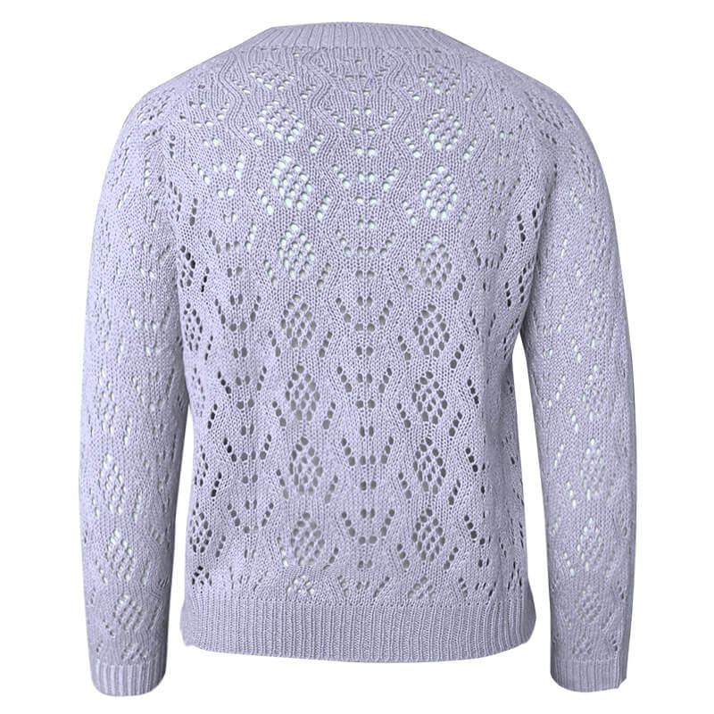 Solid Hollow Out Cardigan