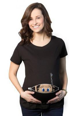 Scoop Naughty Print Loose Pregnant Regular T-shirt
