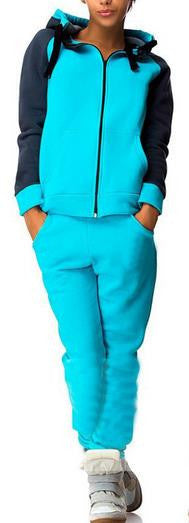 Hooded Zipper Blouse Drawstring Straight Pant Thick Activewear Set