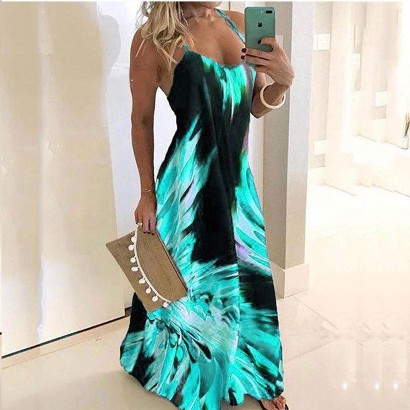 Beach Plus Size Spaghetti Strap Maxi Dress
